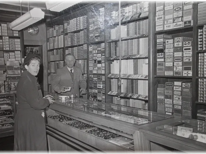 Ladentheke in den 1950er Jahren